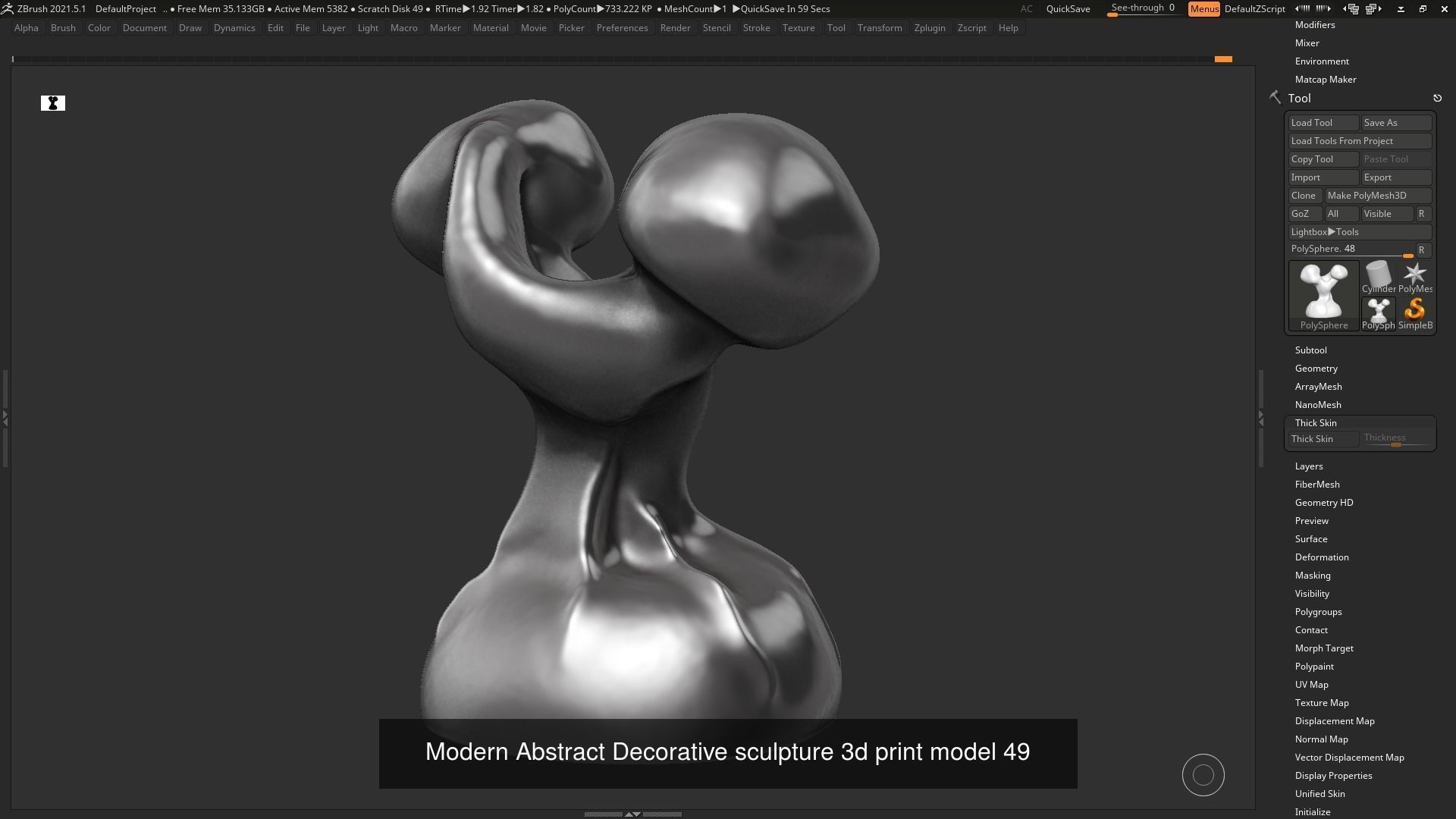 139 Modern Abstract Decorative sculpture 3d print 3D Model Collection_86