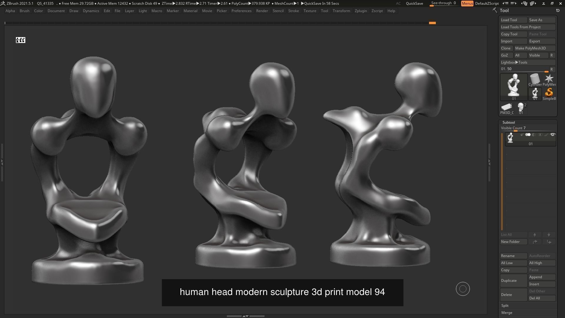 139 Modern Abstract Decorative sculpture 3d print 3D Model Collection_126