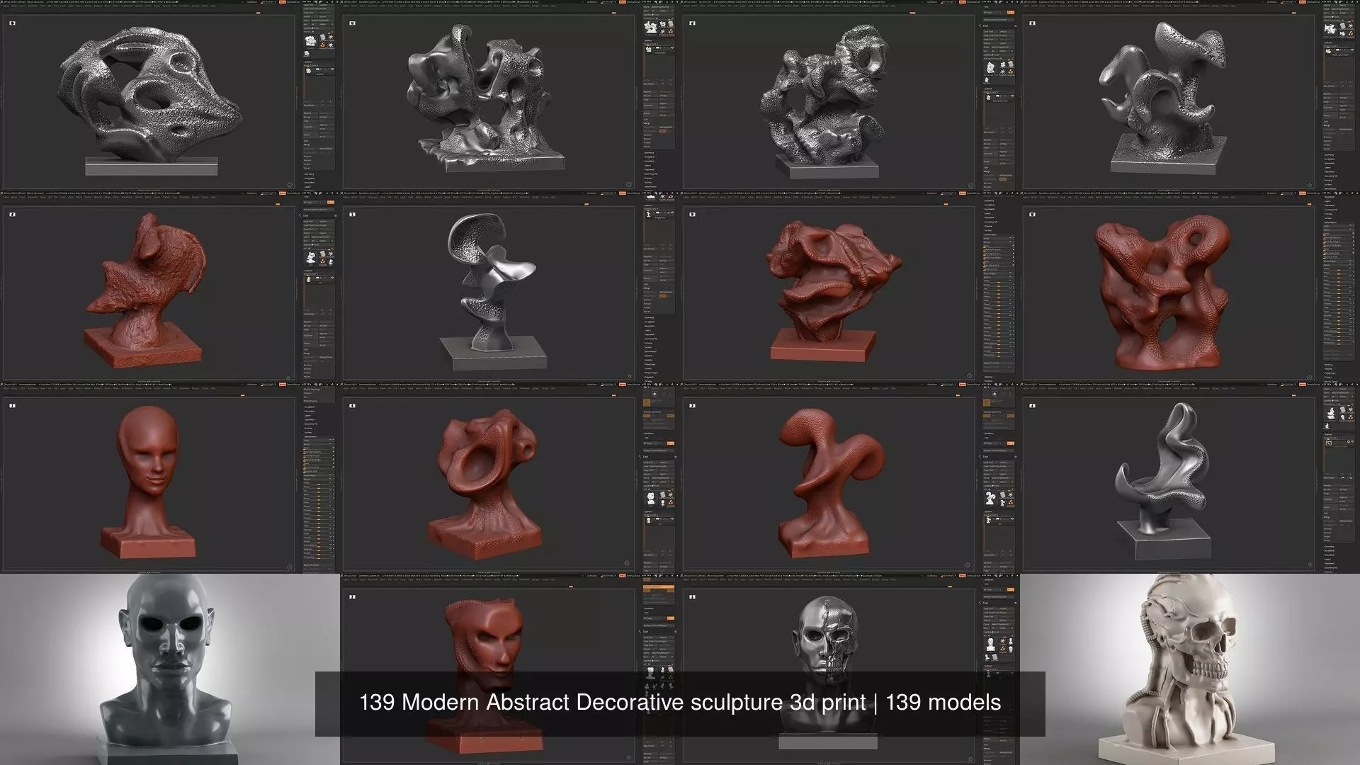 139 Modern Abstract Decorative sculpture 3d print 3D Model Collection_13