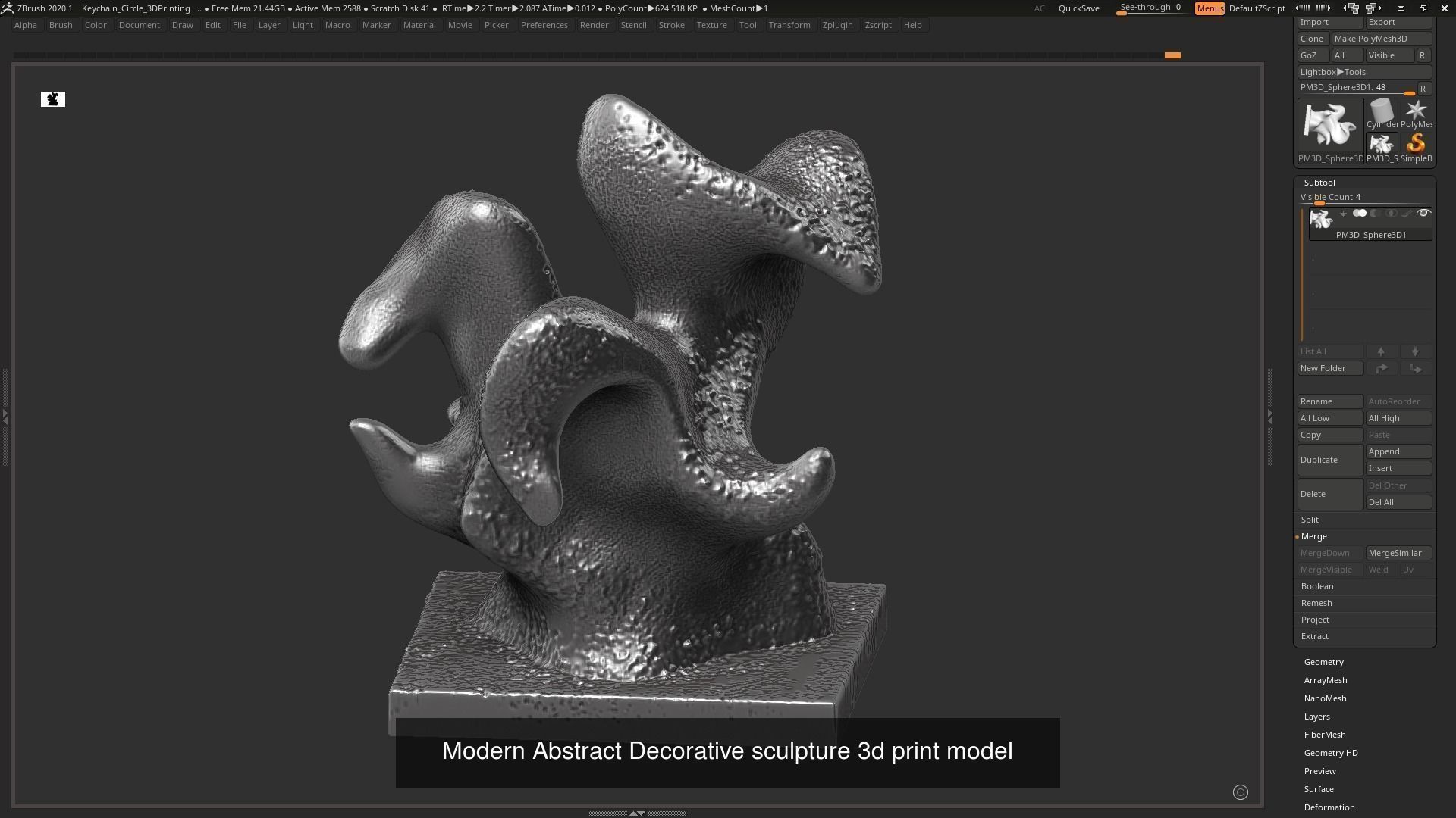 139 Modern Abstract Decorative sculpture 3d print 3D Model Collection_40