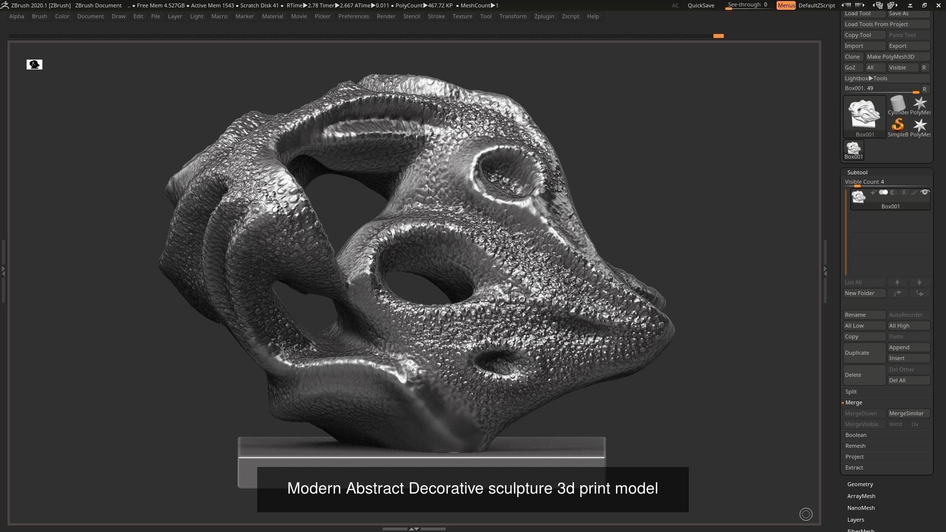139 Modern Abstract Decorative sculpture 3d print 3D Model Collection_37