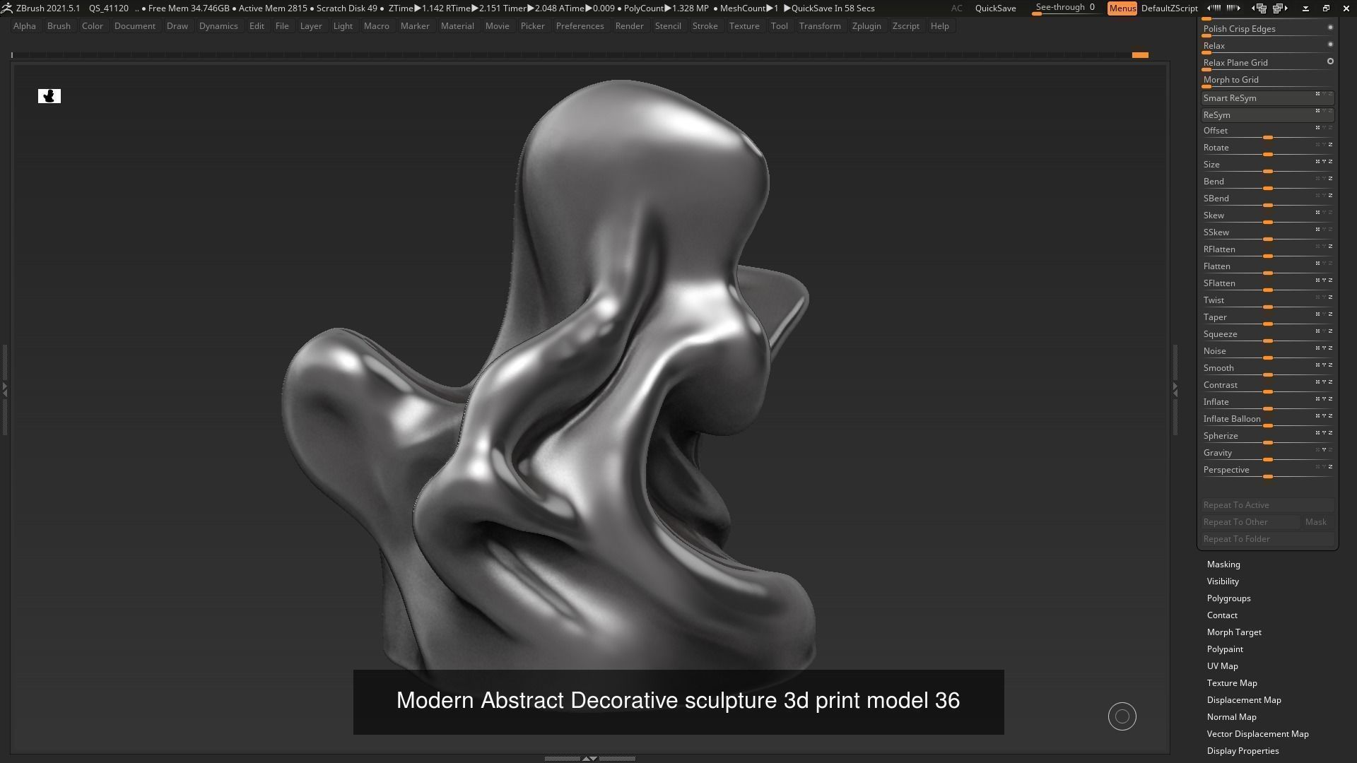 139 Modern Abstract Decorative sculpture 3d print 3D Model Collection_73