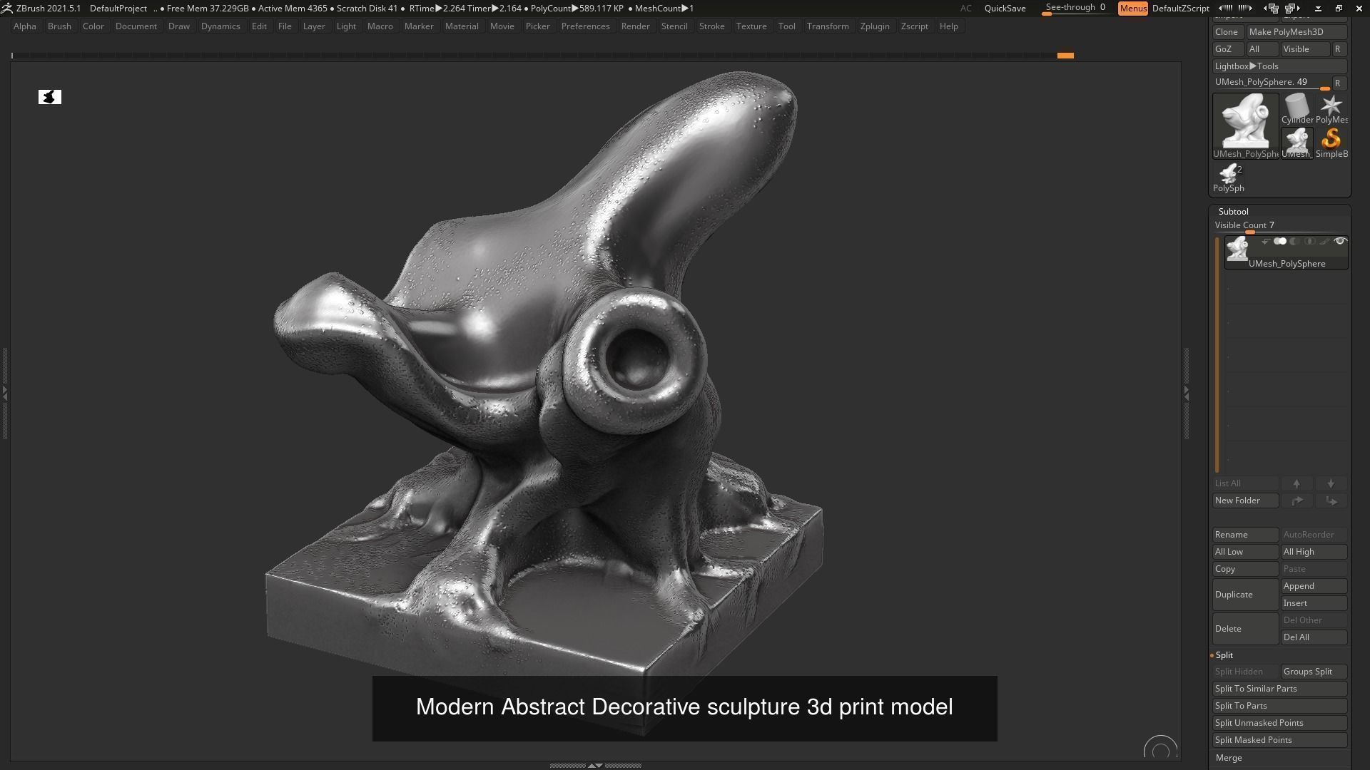 139 Modern Abstract Decorative sculpture 3d print 3D Model Collection_57