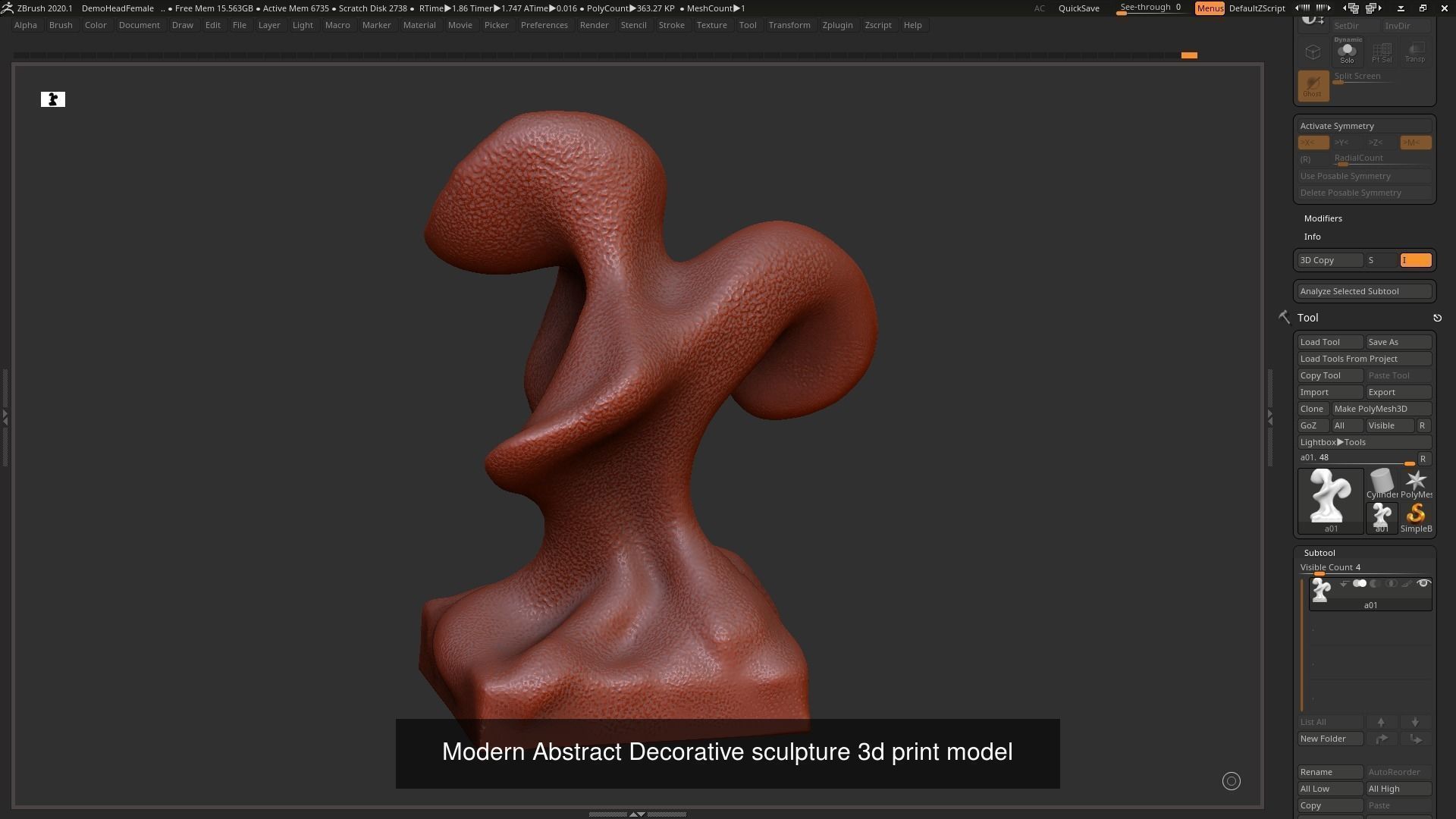 139 Modern Abstract Decorative sculpture 3d print 3D Model Collection_47