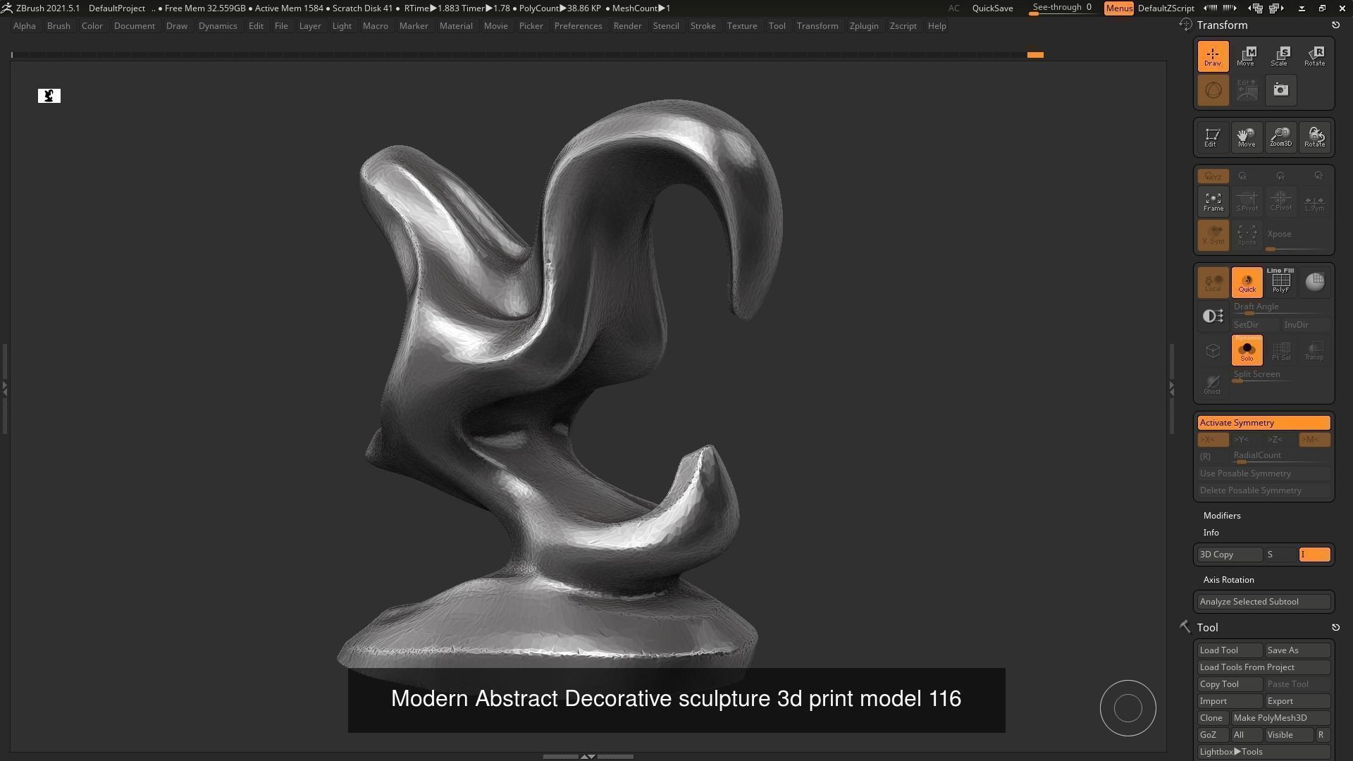 139 Modern Abstract Decorative sculpture 3d print 3D Model Collection_149