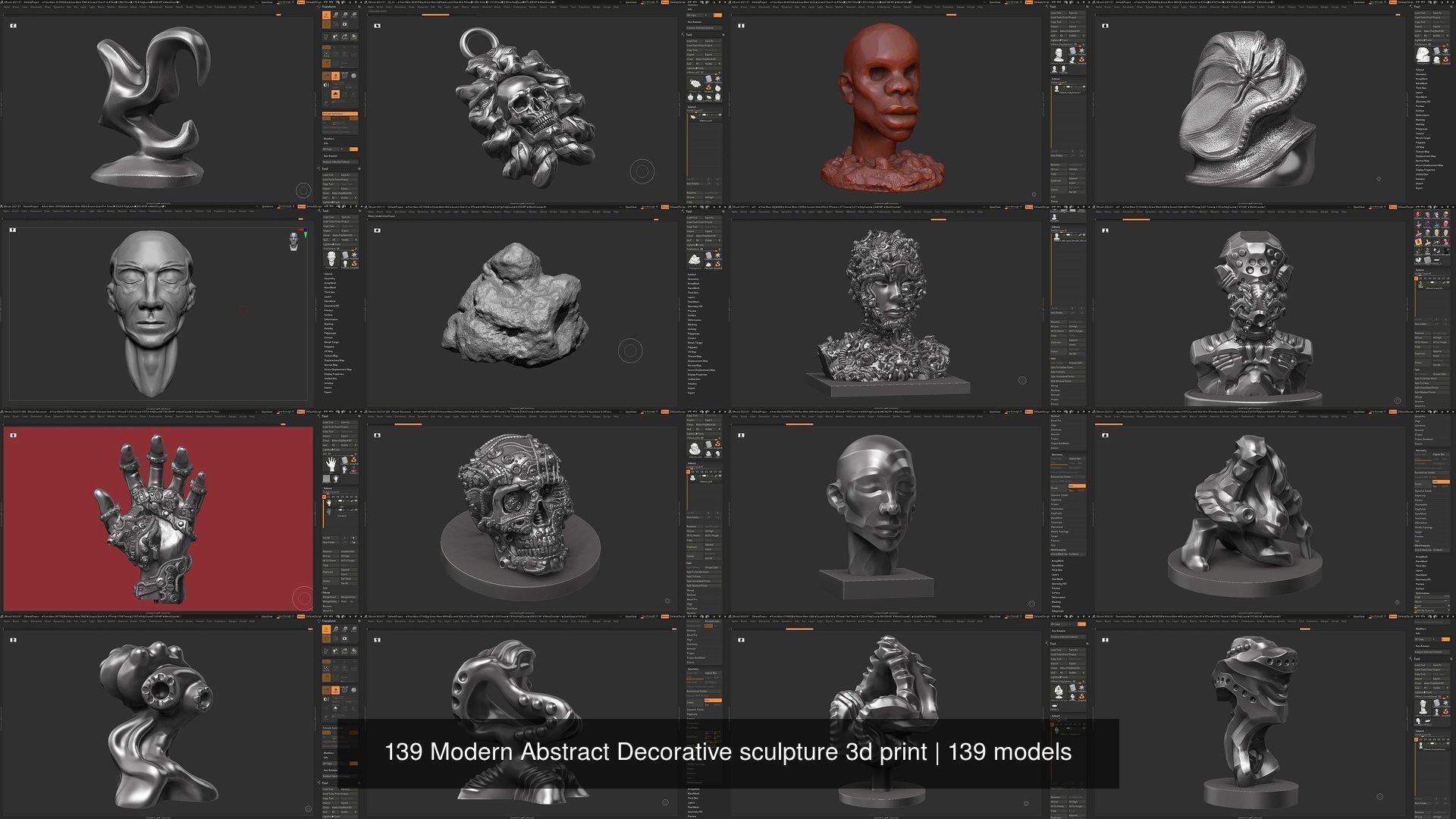 139 Modern Abstract Decorative sculpture 3d print 3D Model Collection_34