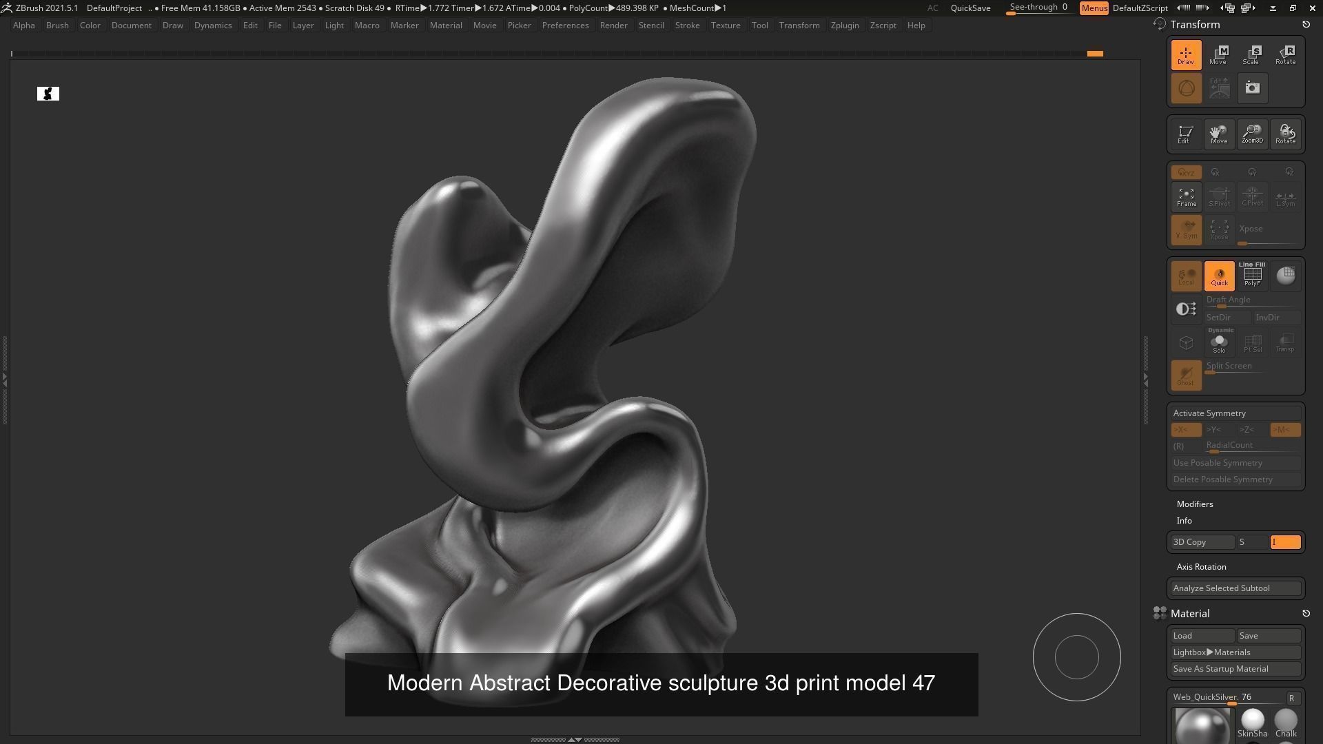 139 Modern Abstract Decorative sculpture 3d print 3D Model Collection_84