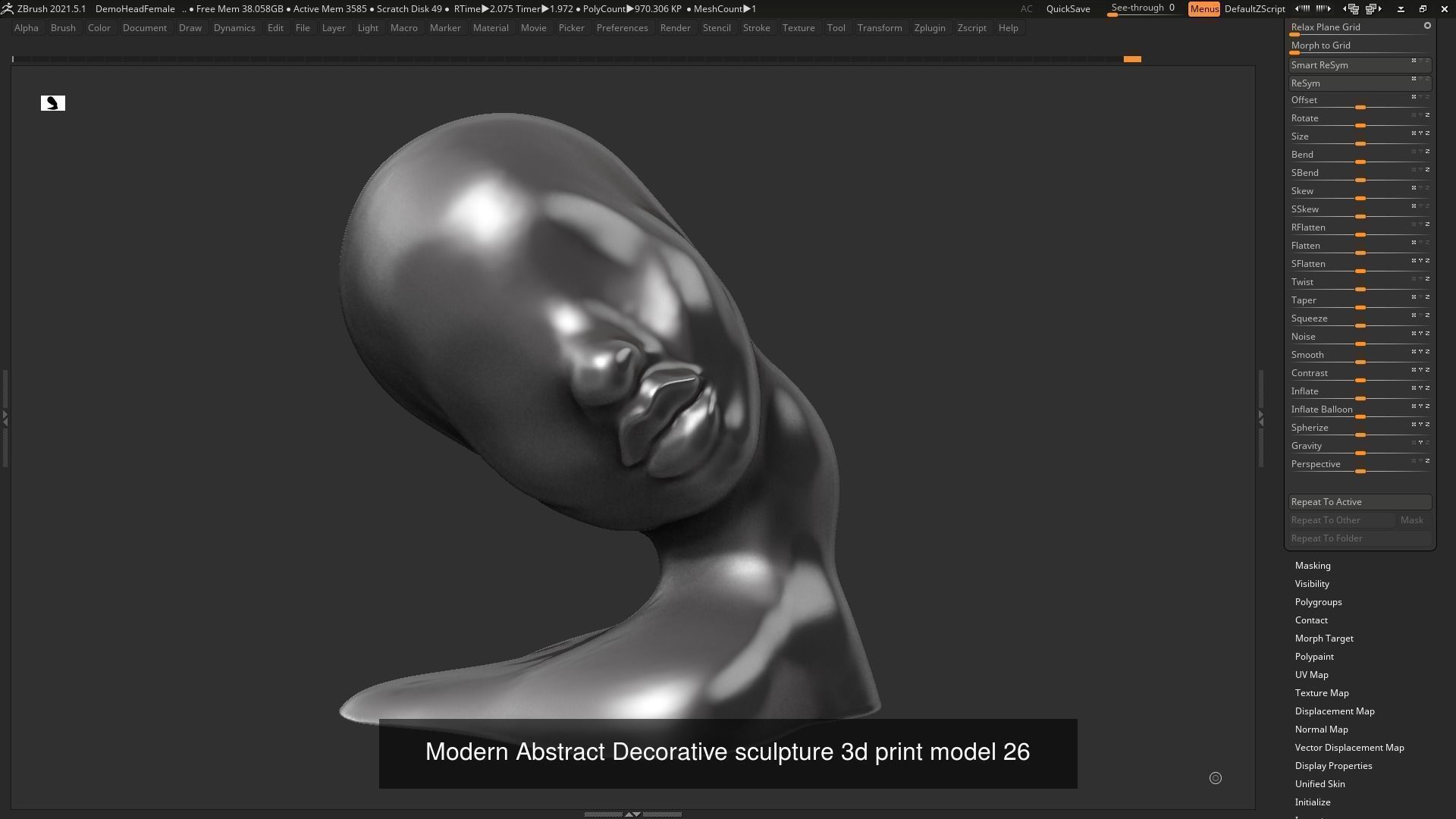 139 Modern Abstract Decorative sculpture 3d print 3D Model Collection_62