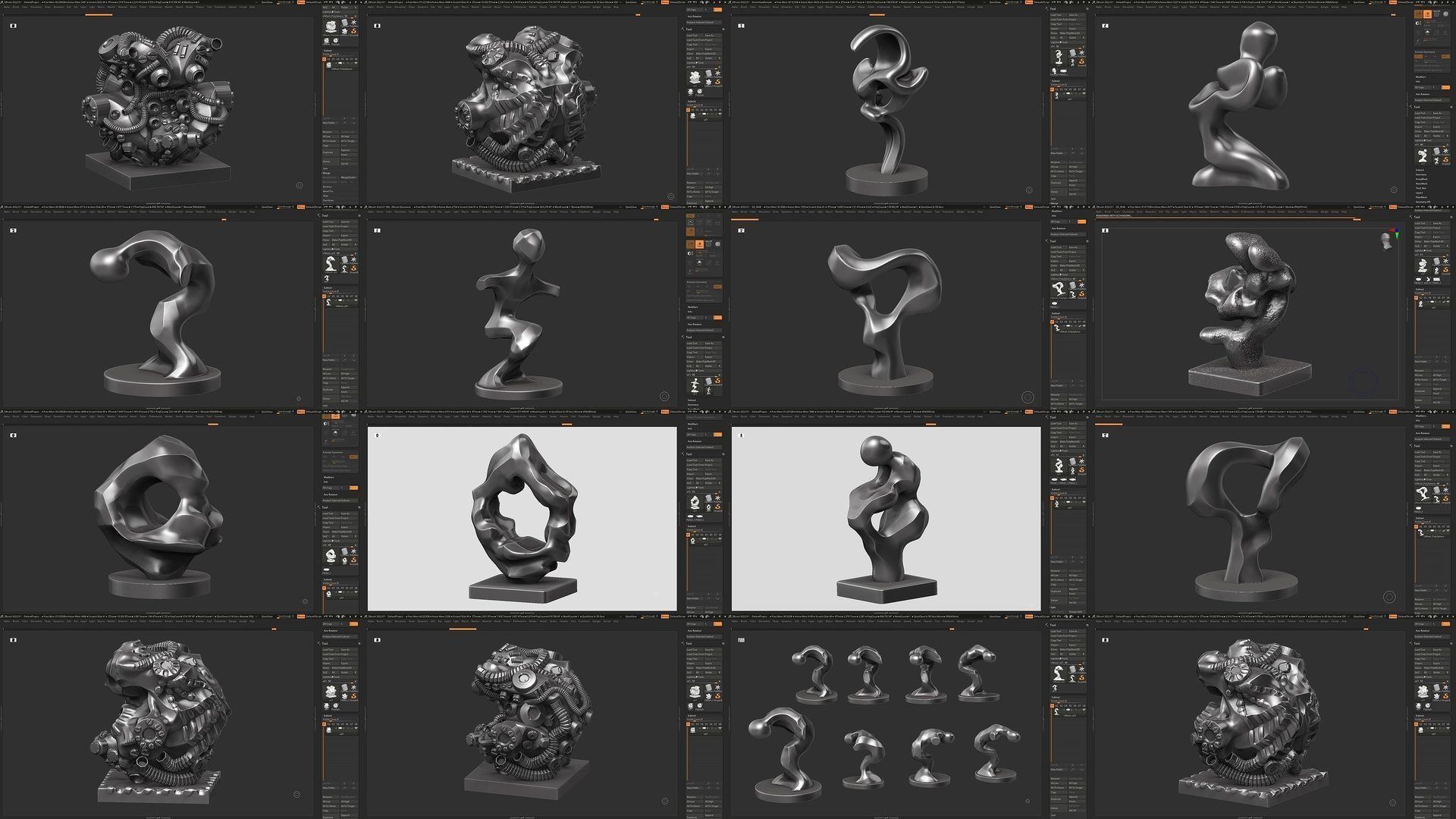 139 Modern Abstract Decorative sculpture 3d print 3D Model Collection_35