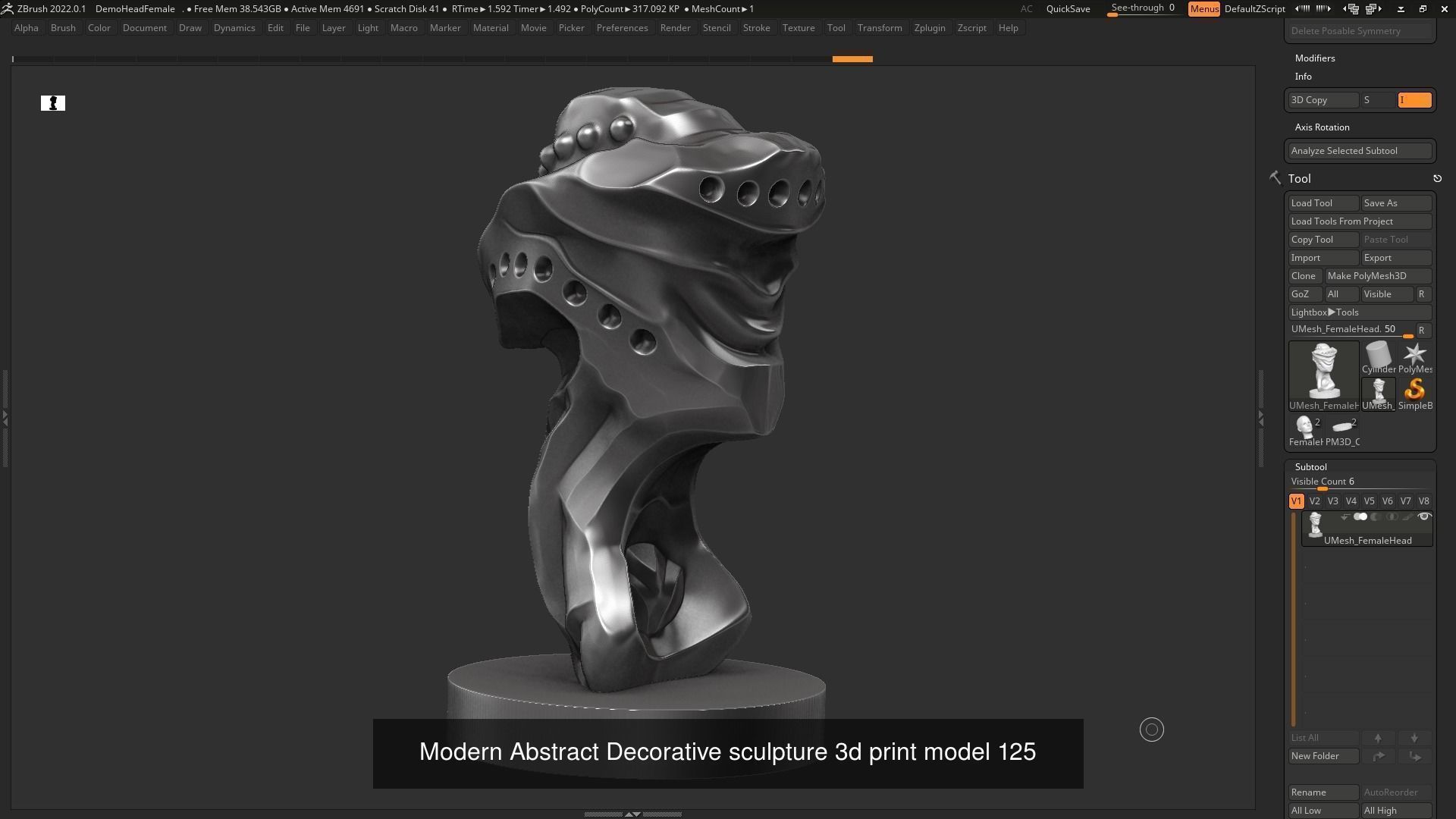 139 Modern Abstract Decorative sculpture 3d print 3D Model Collection_164