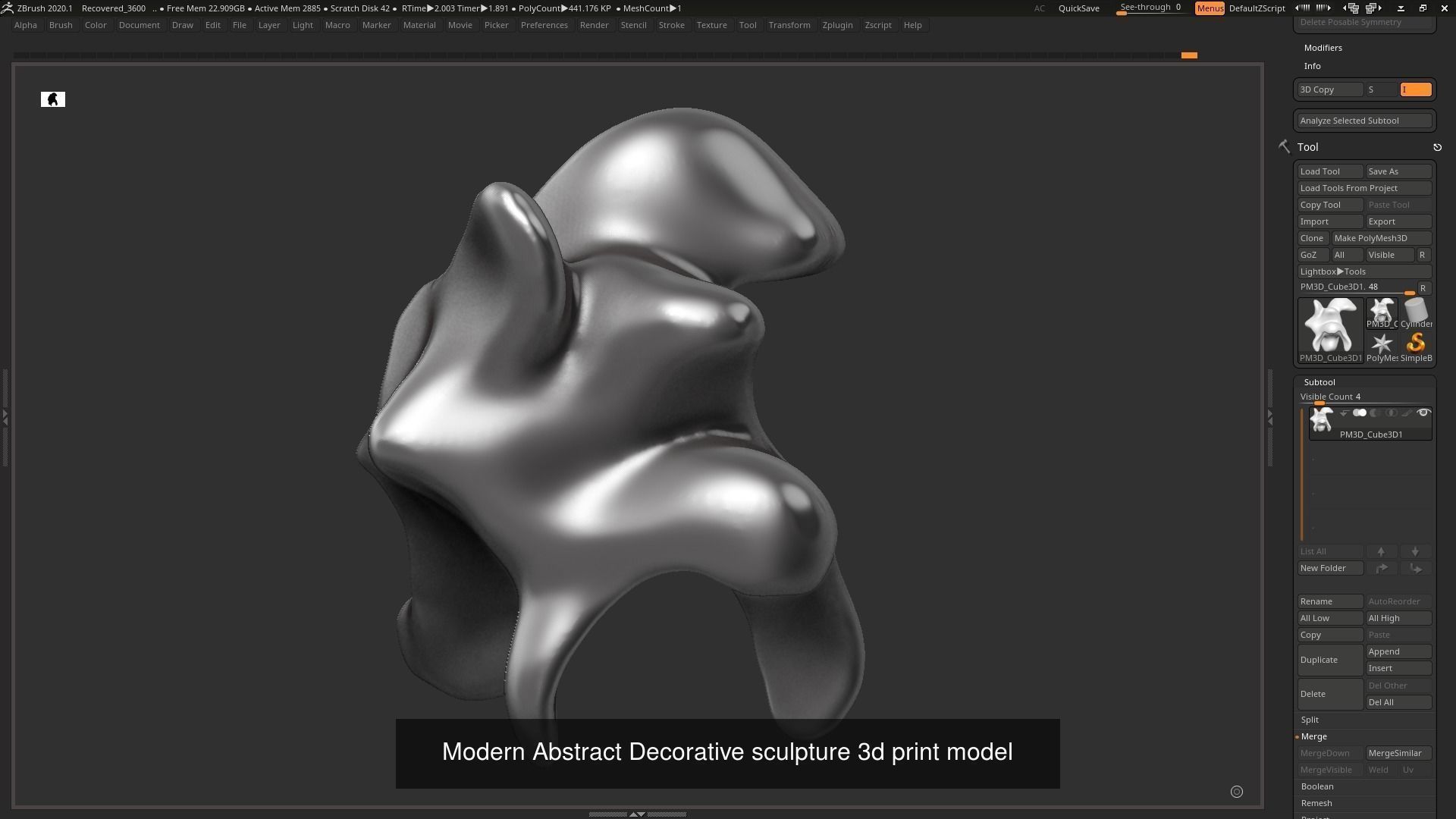 139 Modern Abstract Decorative sculpture 3d print 3D Model Collection_54