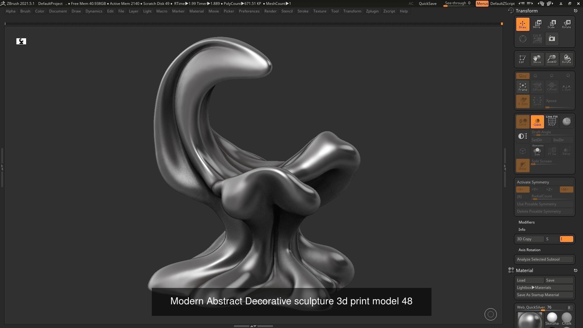 139 Modern Abstract Decorative sculpture 3d print 3D Model Collection_85