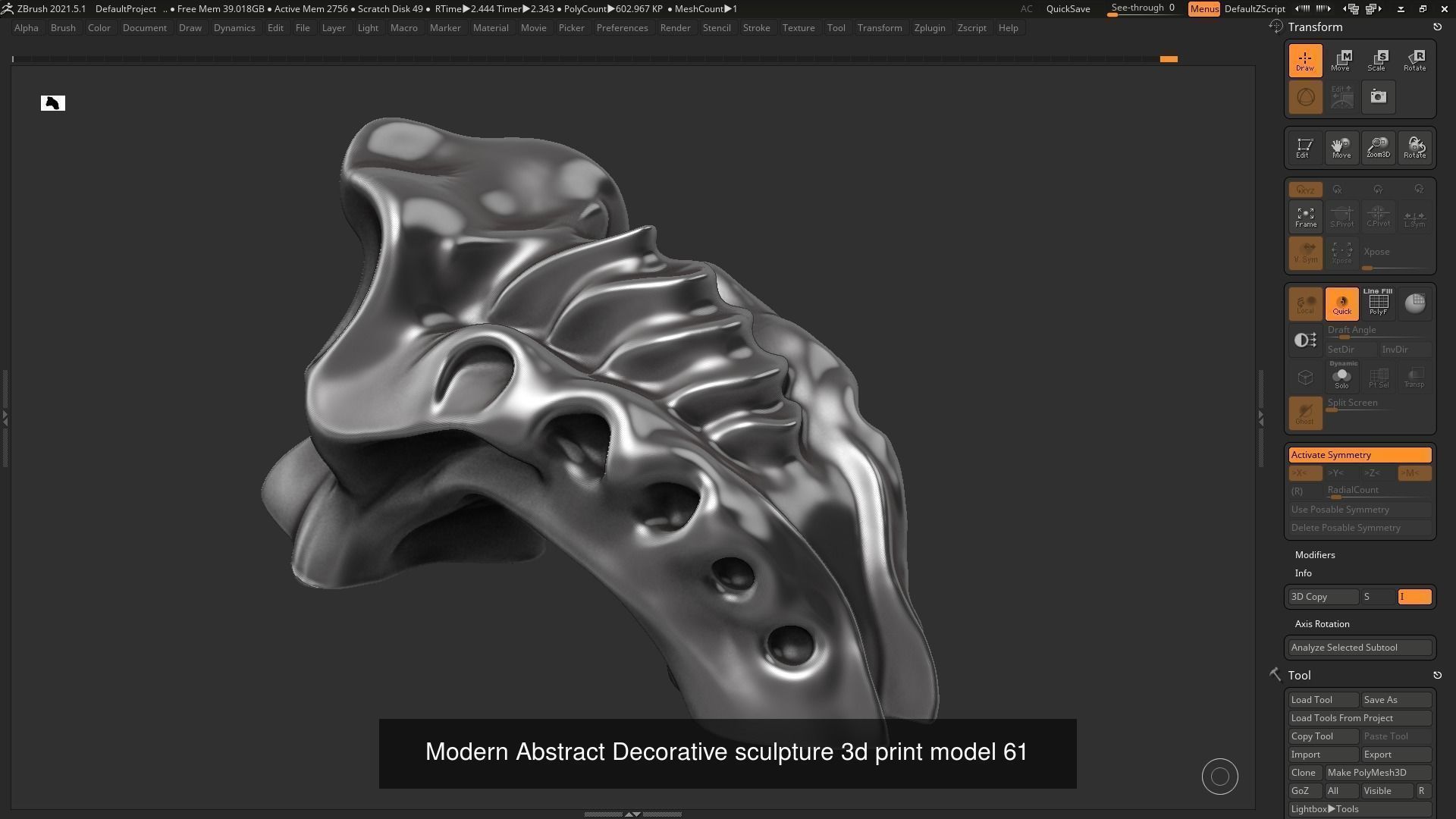 139 Modern Abstract Decorative sculpture 3d print 3D Model Collection_98