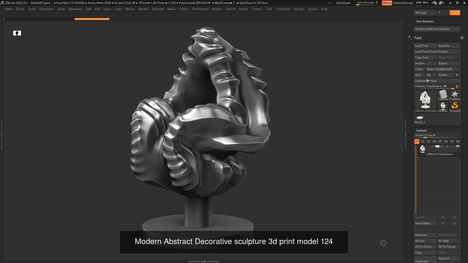139 Modern Abstract Decorative sculpture 3d print 3D Model Collection_163