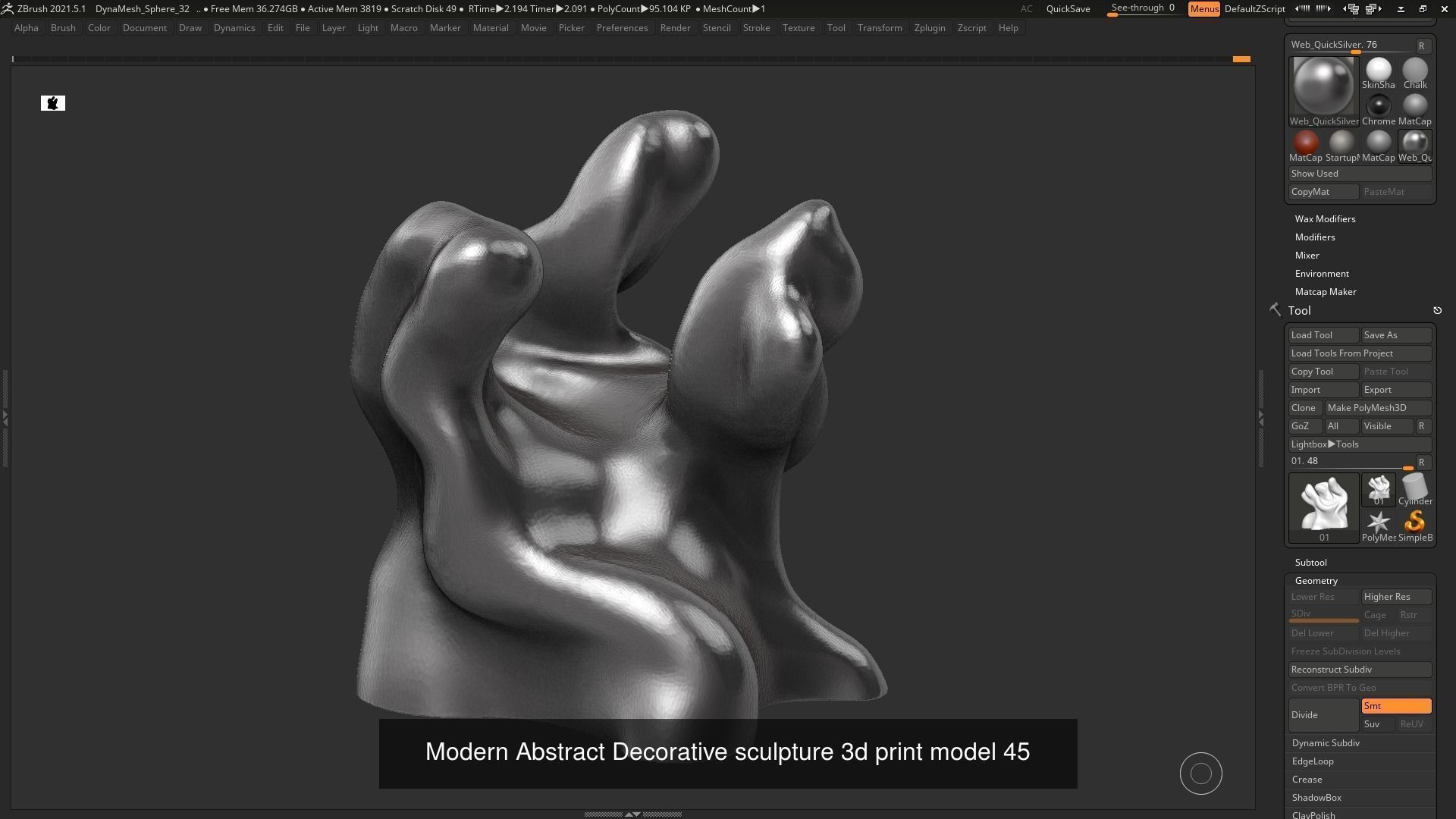 139 Modern Abstract Decorative sculpture 3d print 3D Model Collection_82