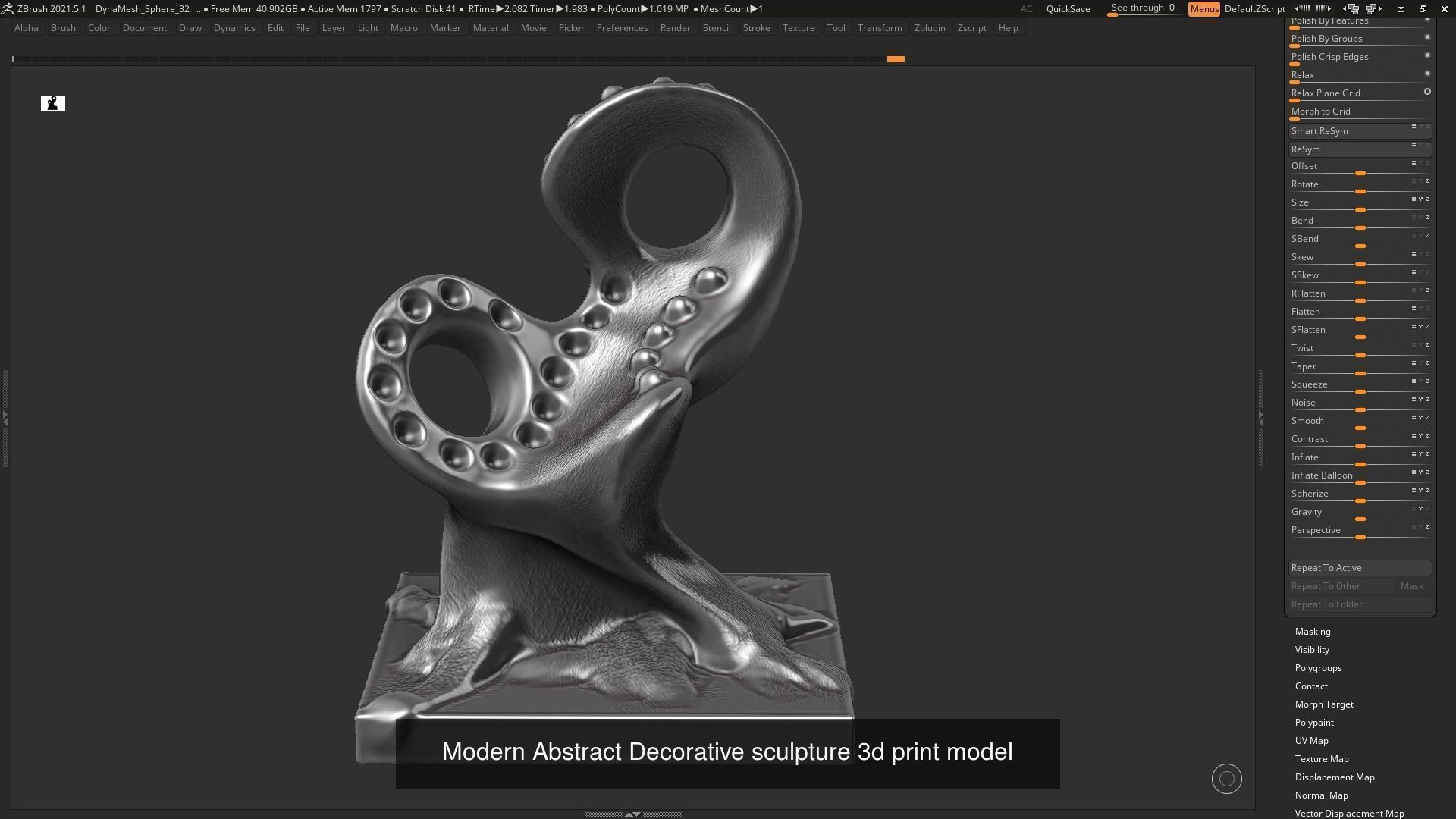 139 Modern Abstract Decorative sculpture 3d print 3D Model Collection_60