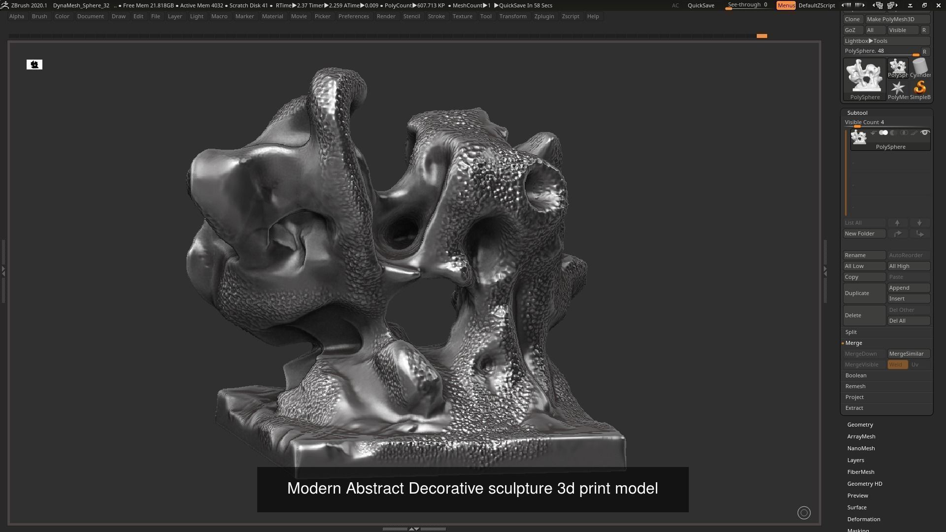 139 Modern Abstract Decorative sculpture 3d print 3D Model Collection_38