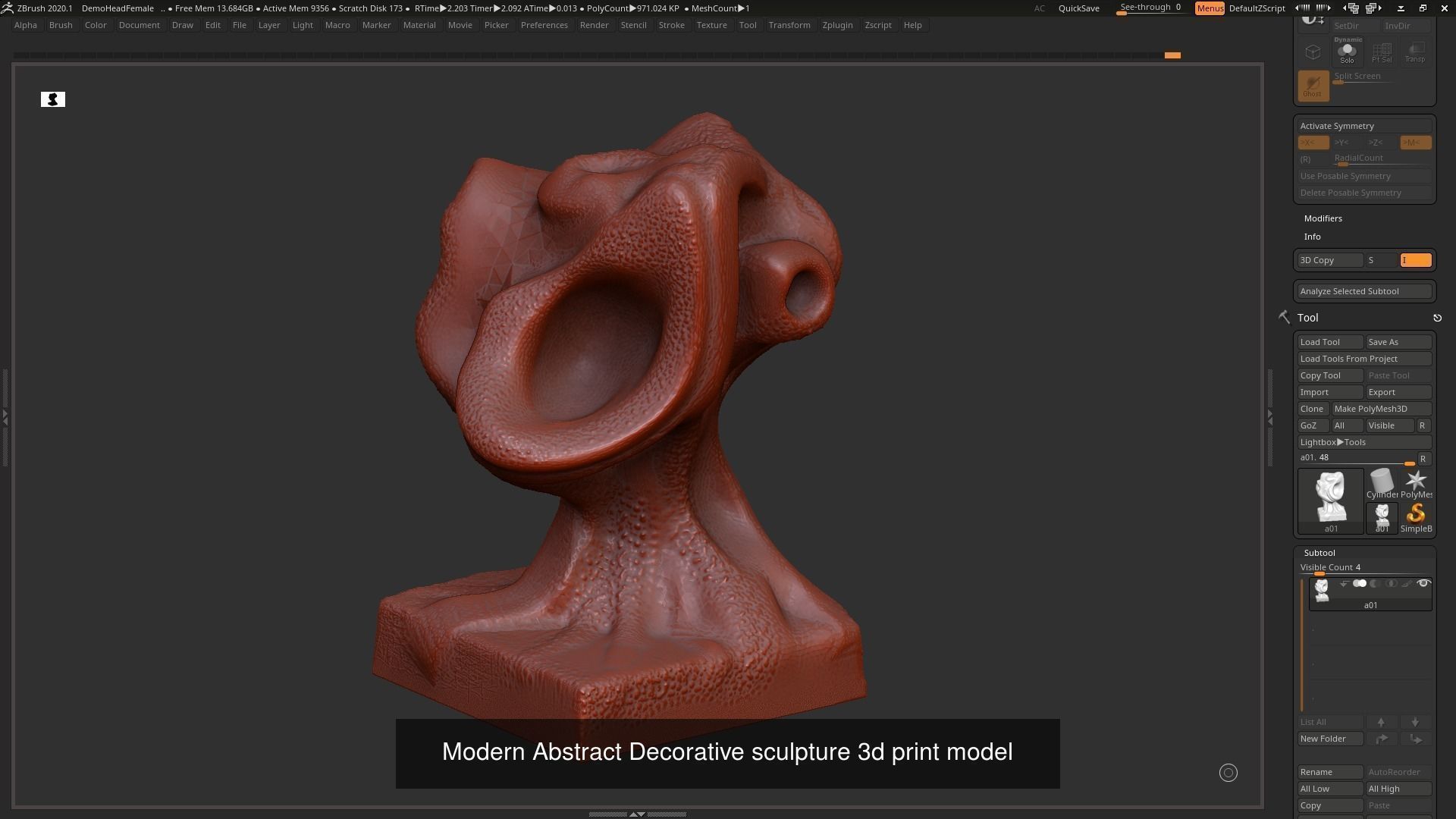 139 Modern Abstract Decorative sculpture 3d print 3D Model Collection_46