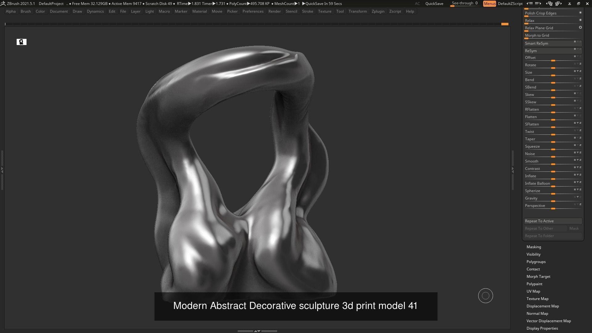 139 Modern Abstract Decorative sculpture 3d print 3D Model Collection_78