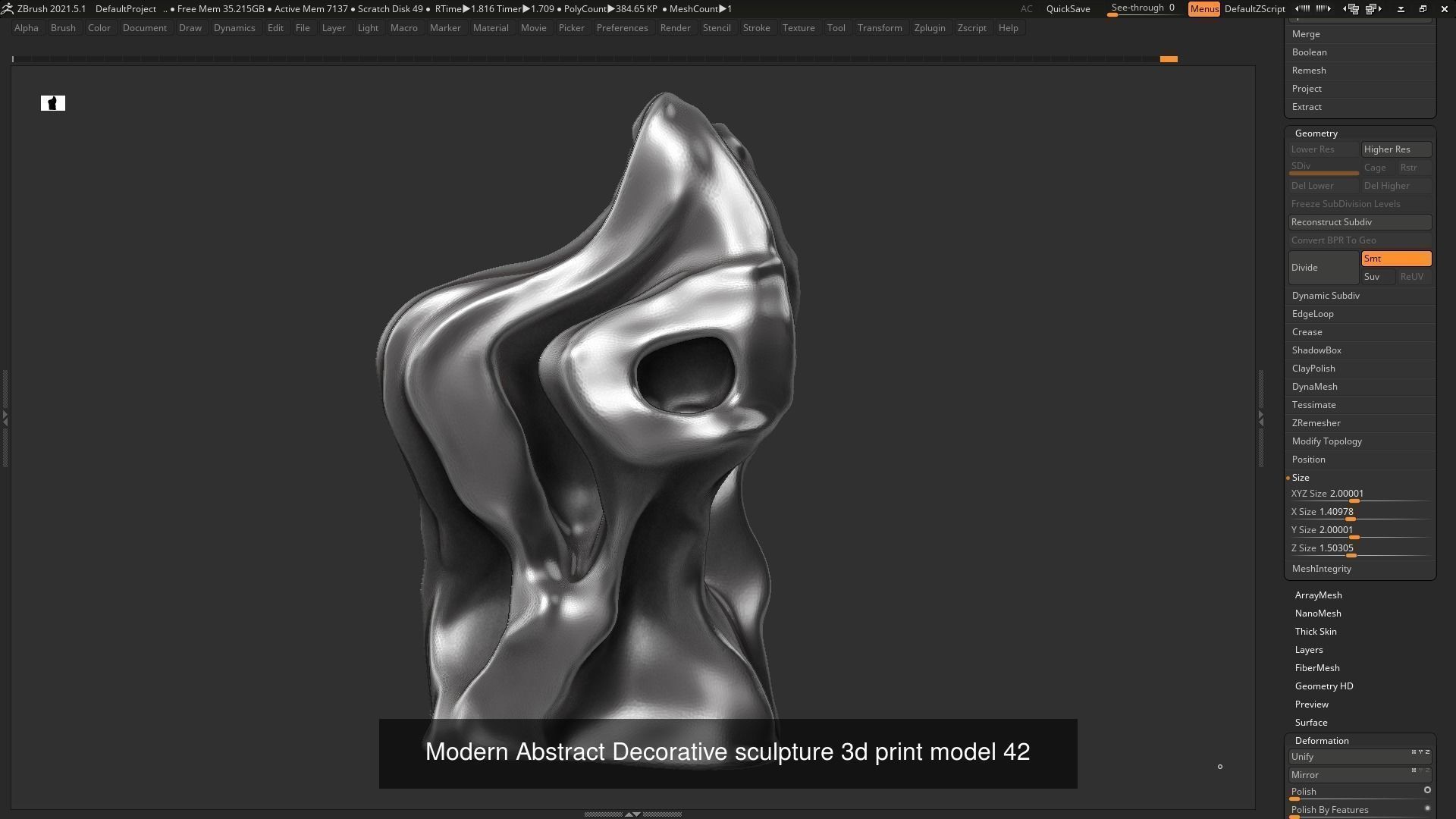 139 Modern Abstract Decorative sculpture 3d print 3D Model Collection_79