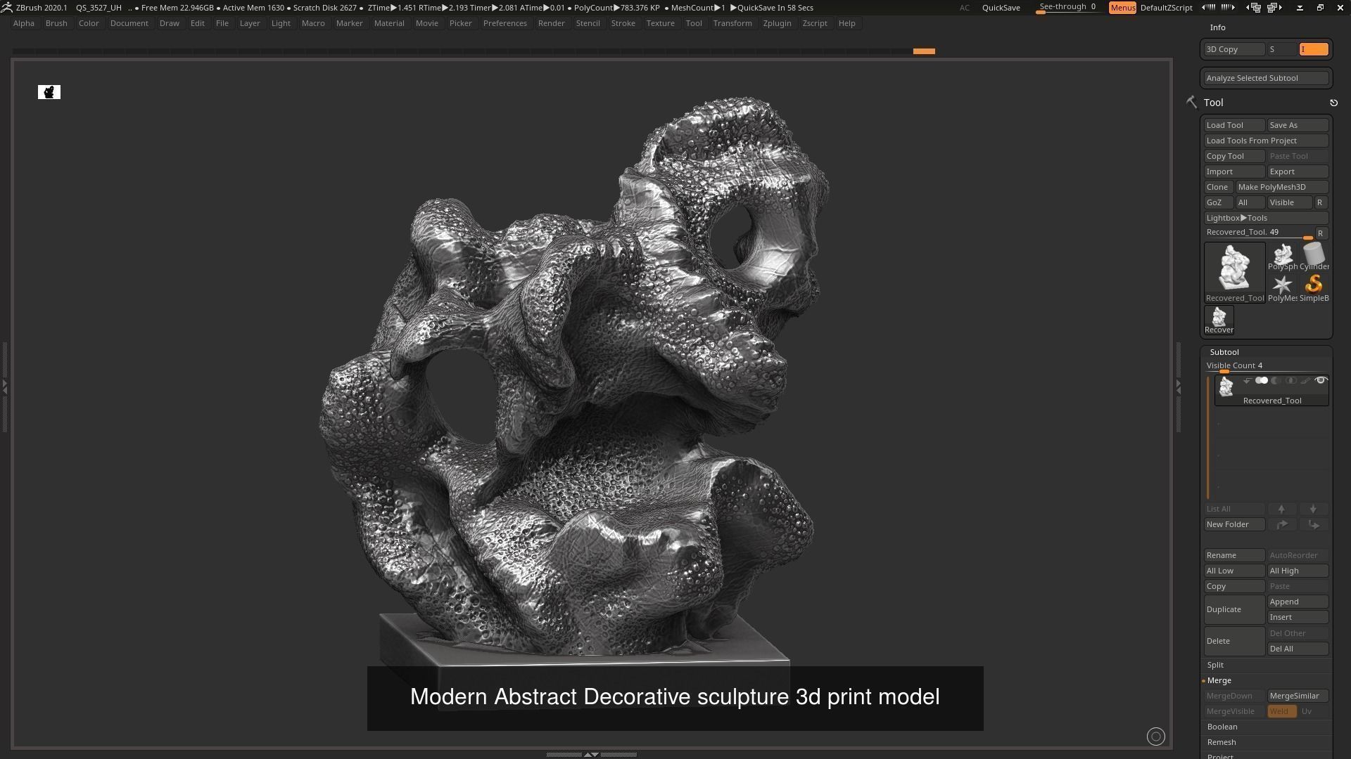 139 Modern Abstract Decorative sculpture 3d print 3D Model Collection_39