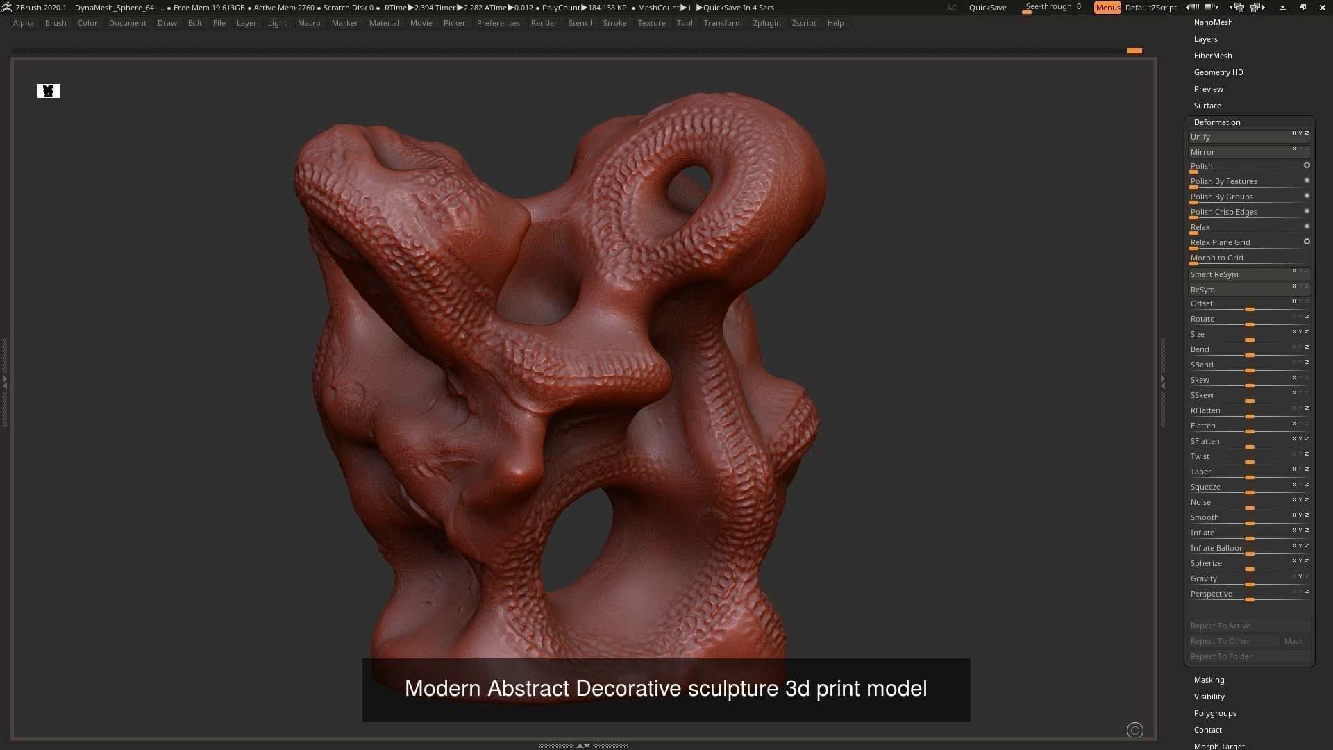 139 Modern Abstract Decorative sculpture 3d print 3D Model Collection_44