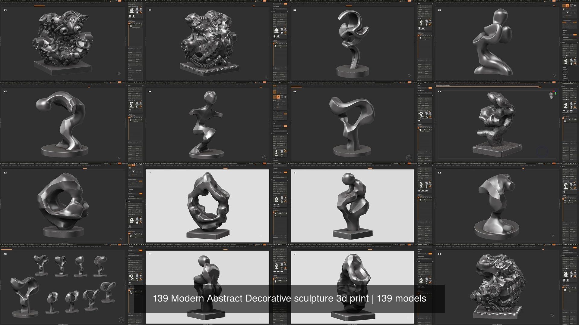 139 Modern Abstract Decorative sculpture 3d print 3D Model Collection_28