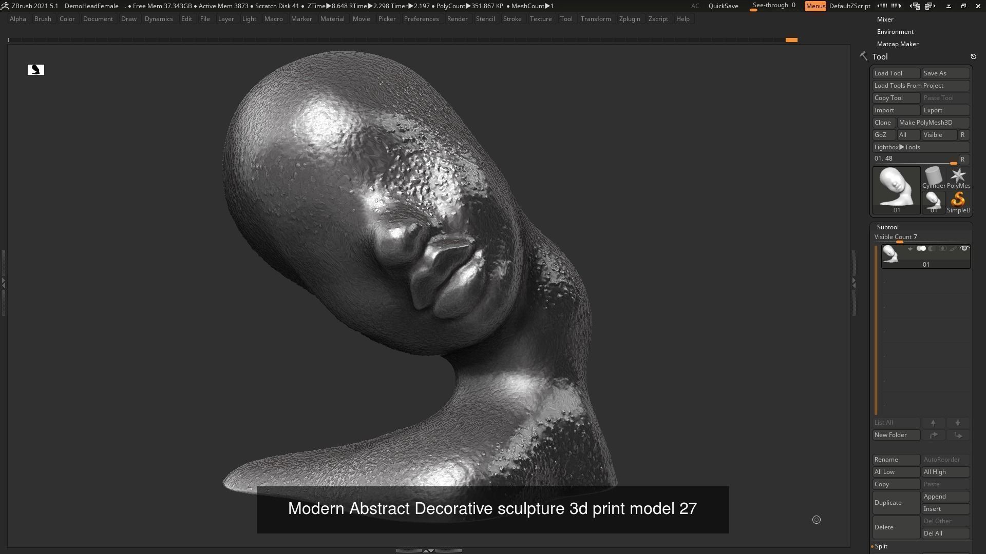 139 Modern Abstract Decorative sculpture 3d print 3D Model Collection_63