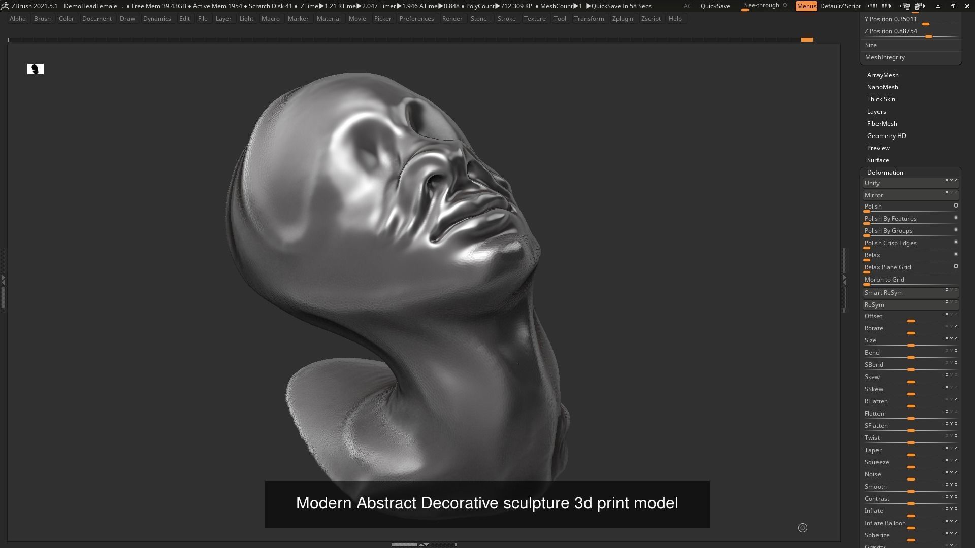 139 Modern Abstract Decorative sculpture 3d print 3D Model Collection_59