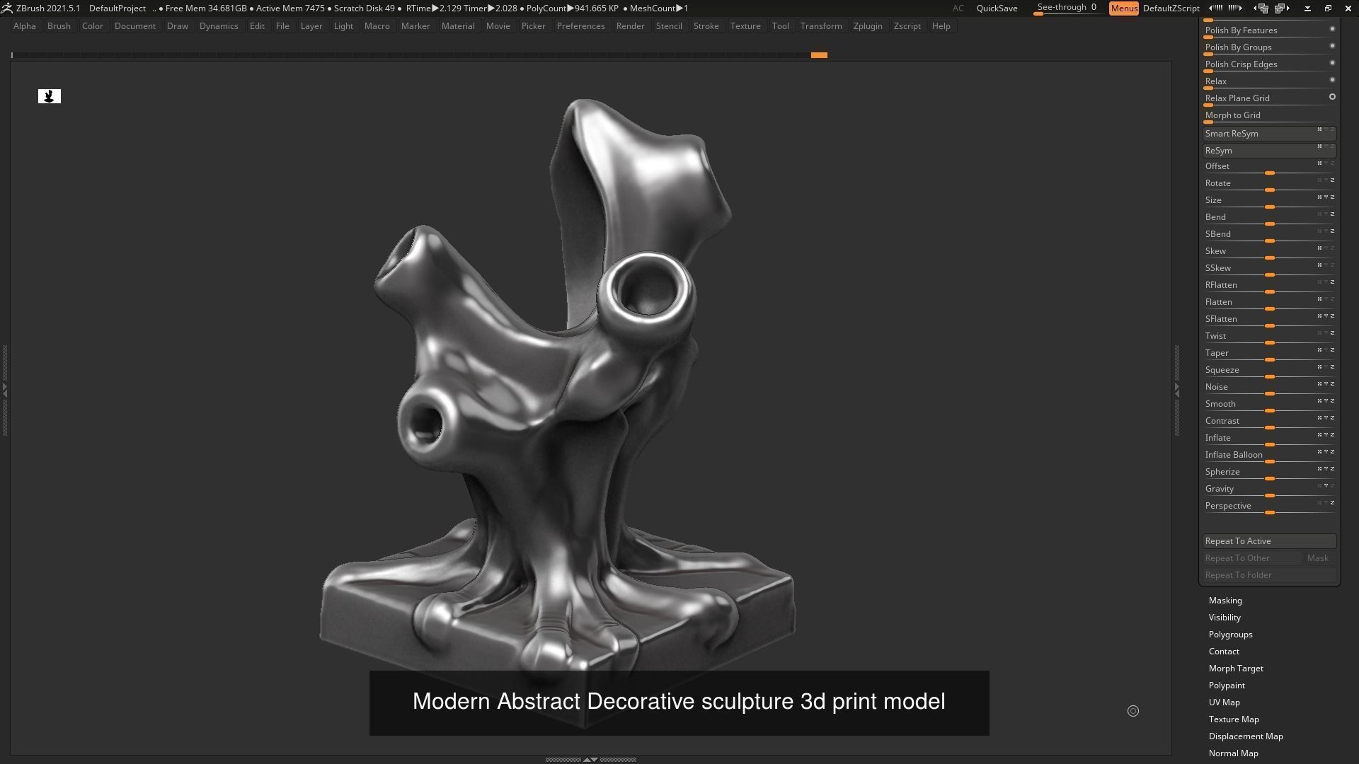 139 Modern Abstract Decorative sculpture 3d print 3D Model Collection_61