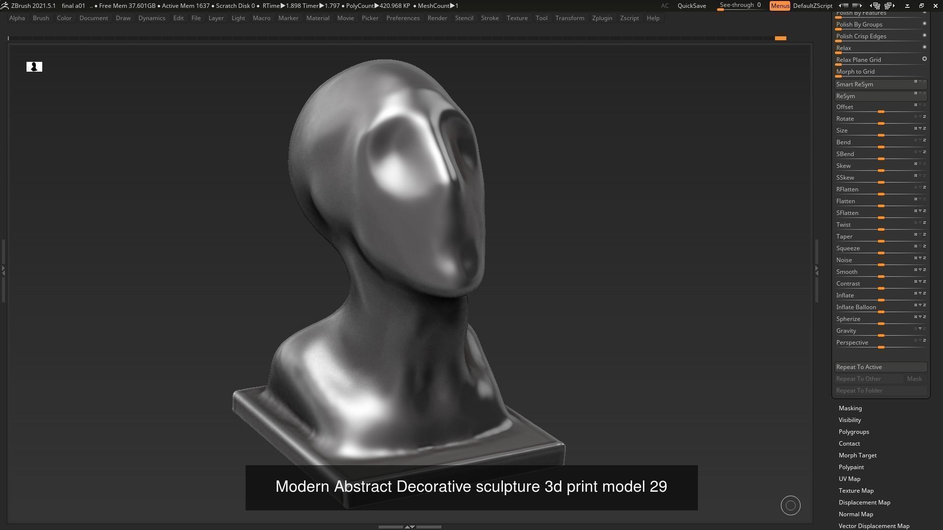 139 Modern Abstract Decorative sculpture 3d print 3D Model Collection_66