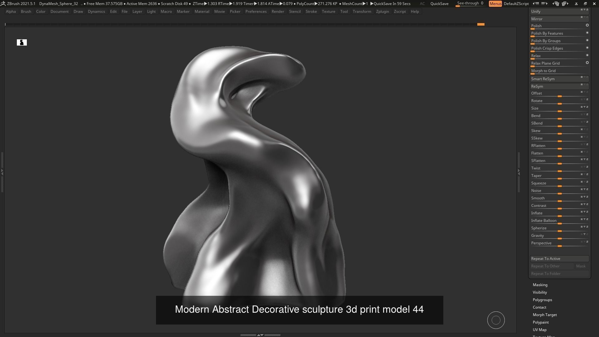 139 Modern Abstract Decorative sculpture 3d print 3D Model Collection_81