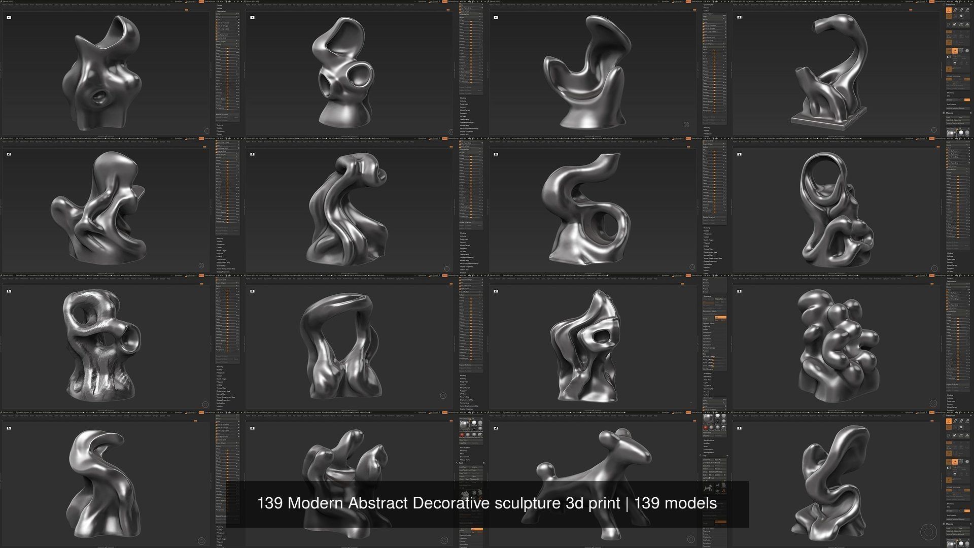 139 Modern Abstract Decorative sculpture 3d print 3D Model Collection_19