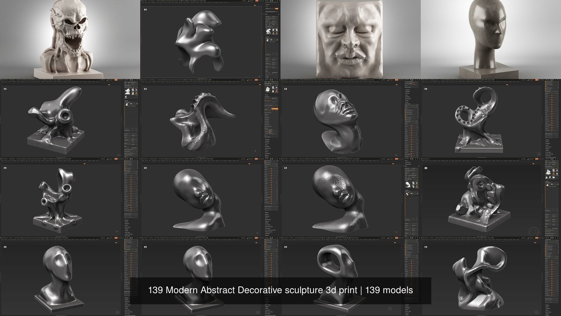 139 Modern Abstract Decorative sculpture 3d print 3D Model Collection_14