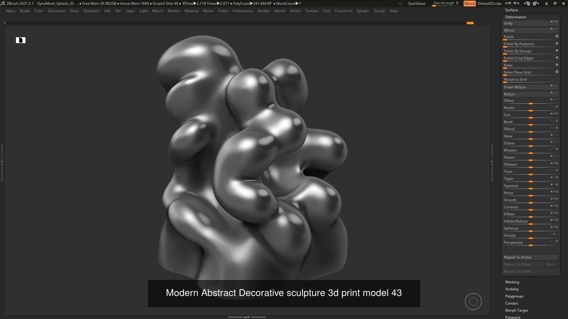 139 Modern Abstract Decorative sculpture 3d print 3D Model Collection_80