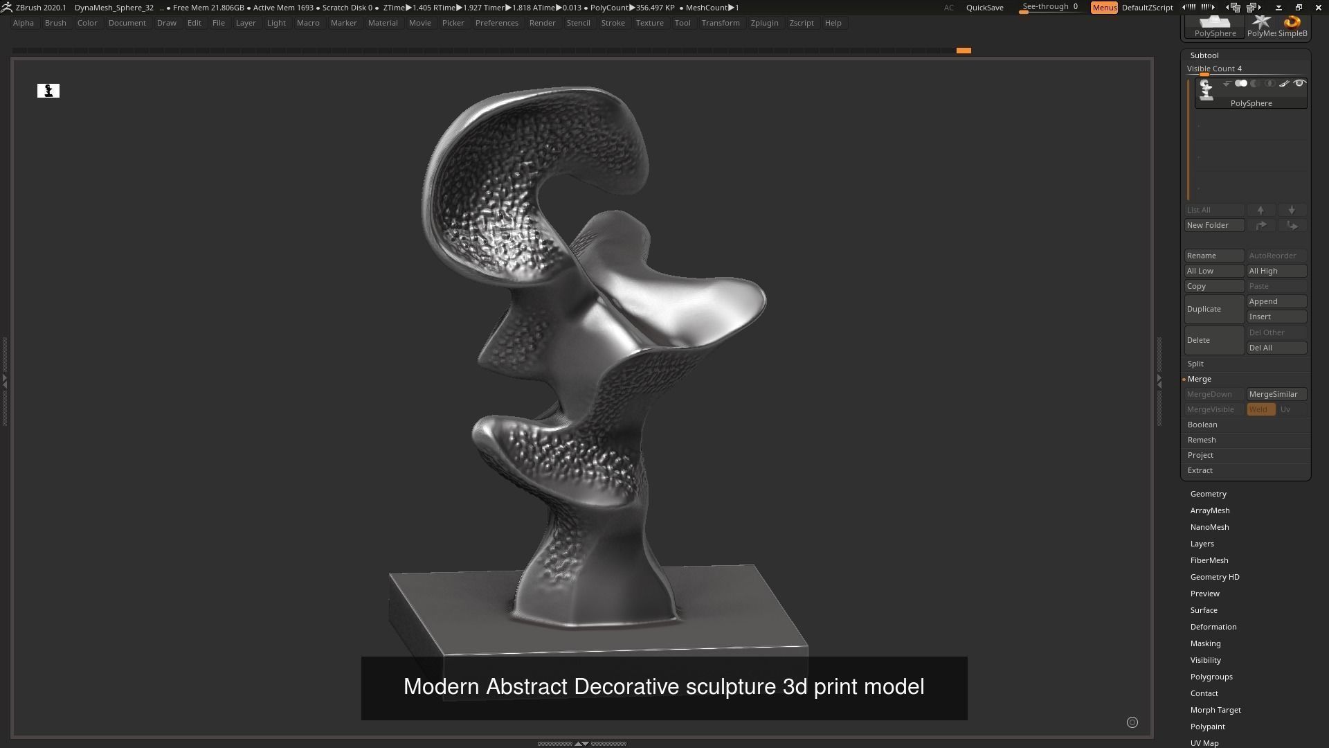139 Modern Abstract Decorative sculpture 3d print 3D Model Collection_42