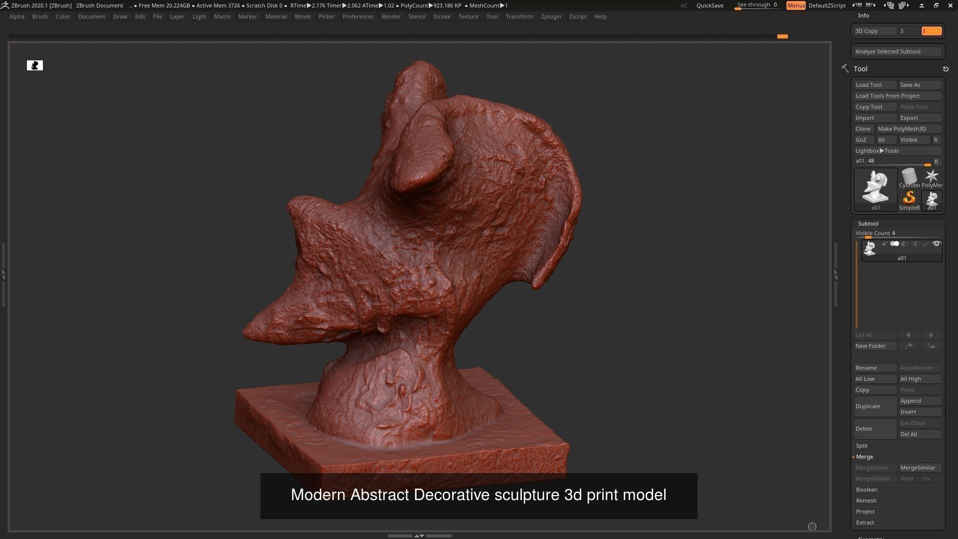139 Modern Abstract Decorative sculpture 3d print 3D Model Collection_41