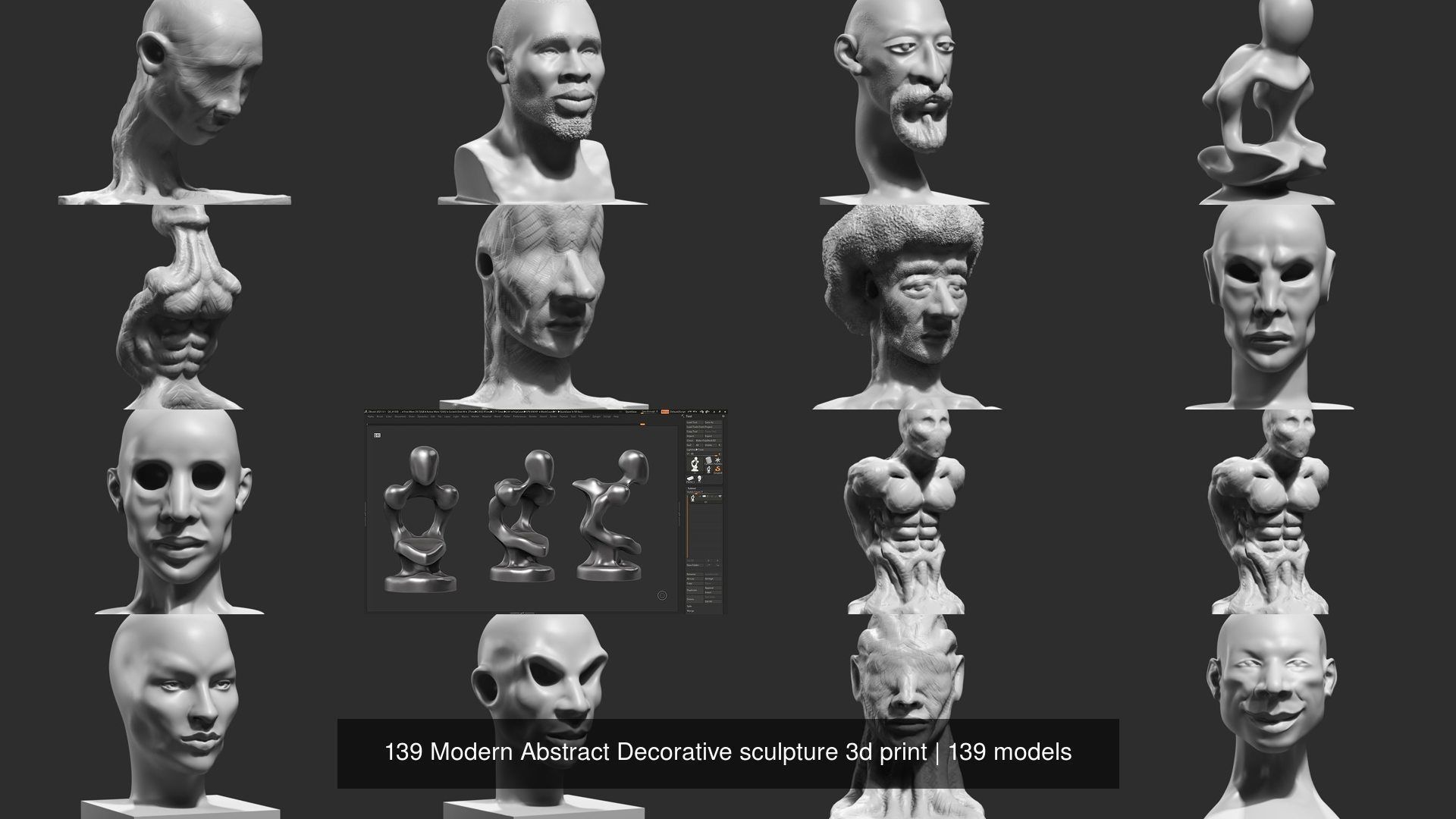 139 Modern Abstract Decorative sculpture 3d print 3D Model Collection_30