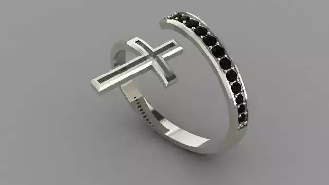Ring cross women 3D print model