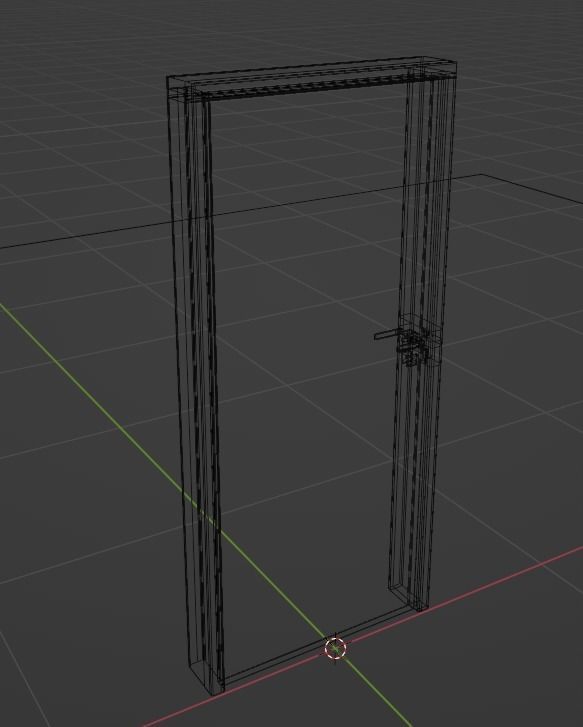 Simple door Free 3D model_1