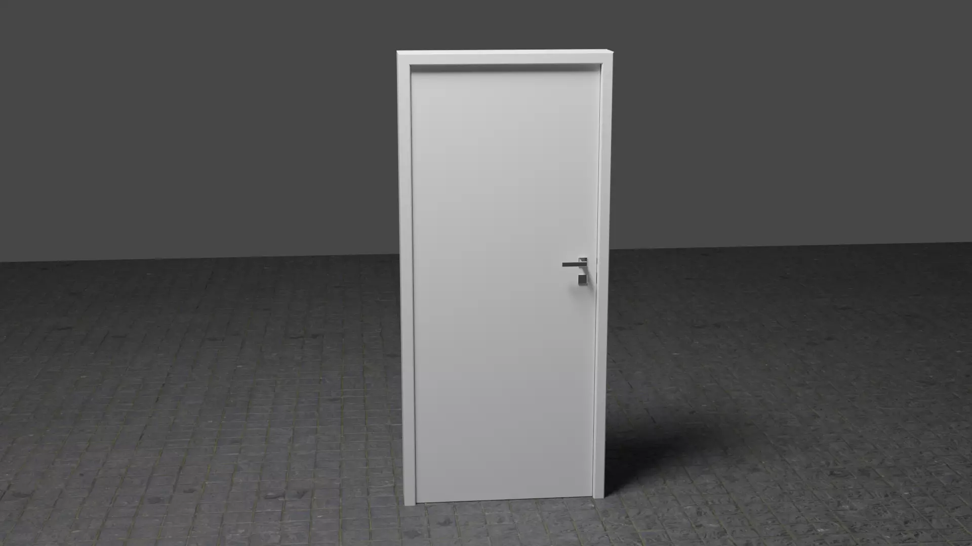 Simple door Free 3D model_0