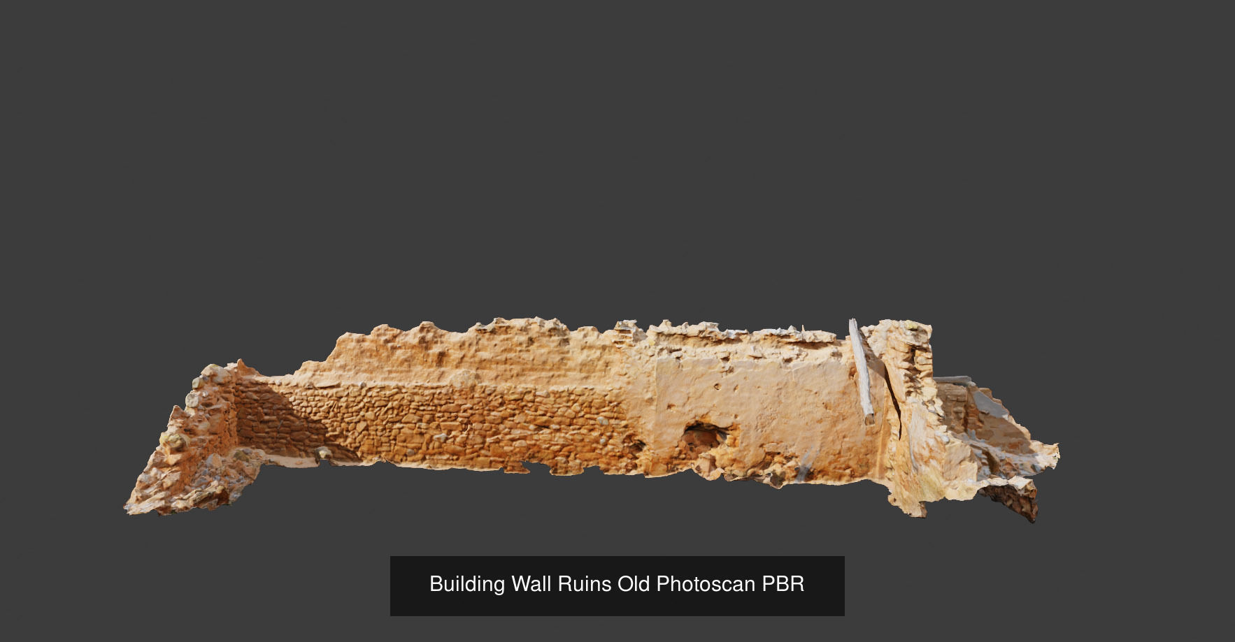 Old Desert Clay Building Ruins PBR Scan 3D Model Collection_3