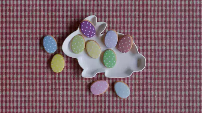 Bunny Plate with Egg Cookies