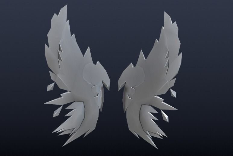 Crystal Wing Low-poly 3D model_1