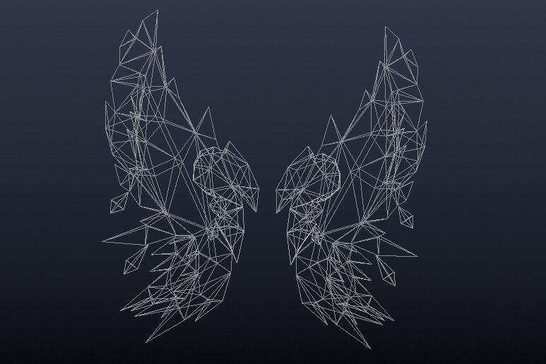 Crystal Wing Low-poly 3D model_2