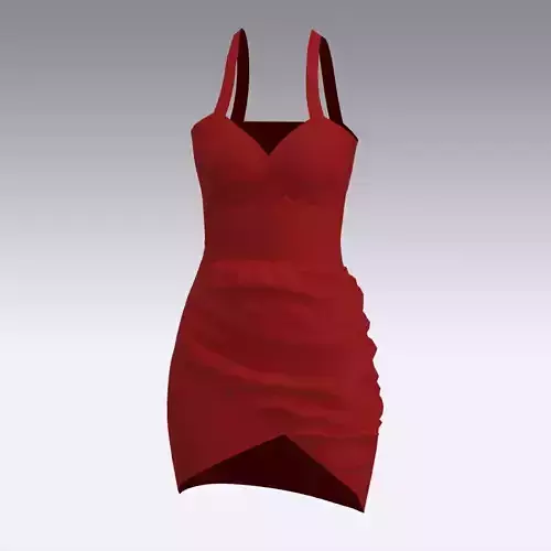 DRESS LITTLE  RED  ANVELOPE SKIRT  SCALLOPPED COLAR LOOK