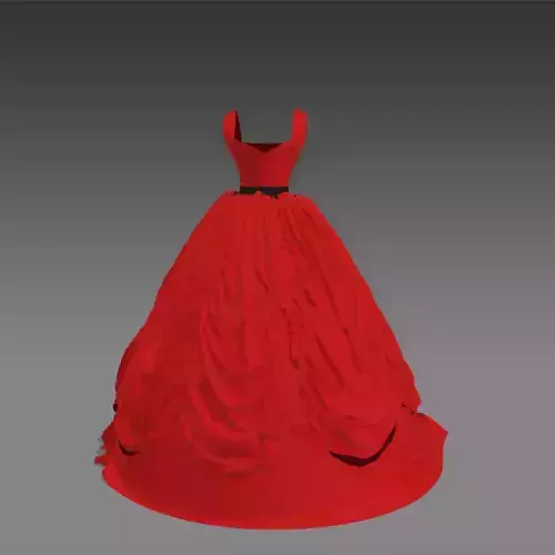 DRESS LOOK DRAPED SKIRT RED MATTE DRESS BLACK BELT