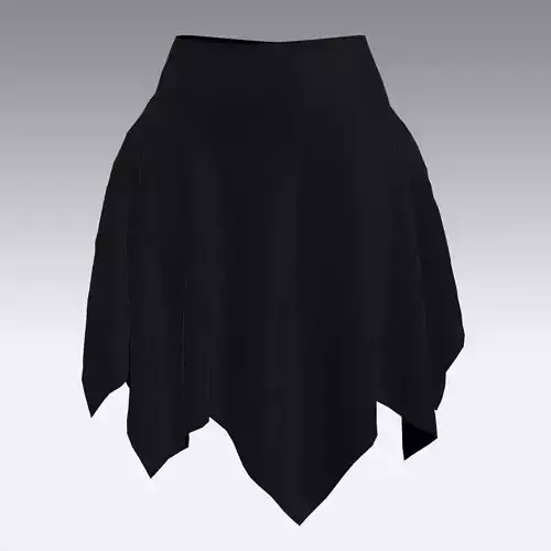 BLACK SKIRT ASYMETRIC LOOK STYLE