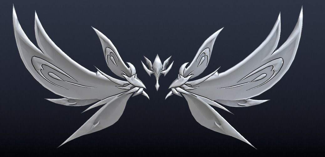 Futuristic Golden Wing Low-poly 3D model_1