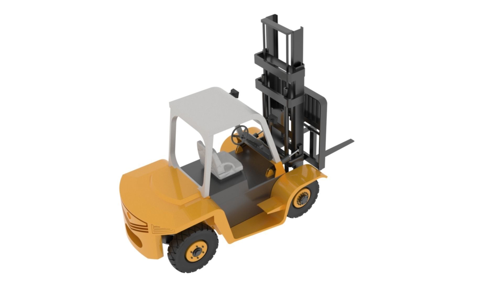 Forklift truck 3D model_7